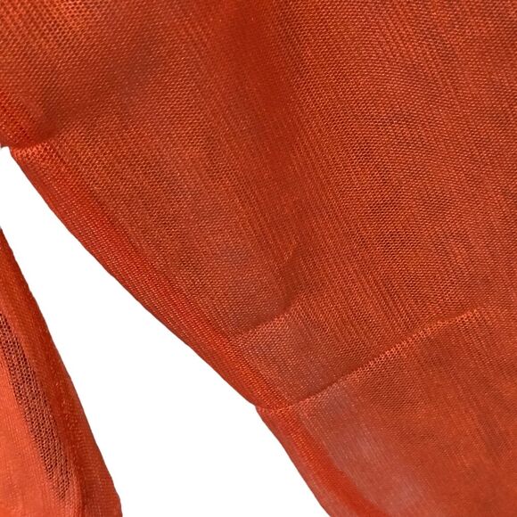 NWT Zara Women's Bright Orange Sheer Pullover Long Sleeve Top M - Picture 9 of 13